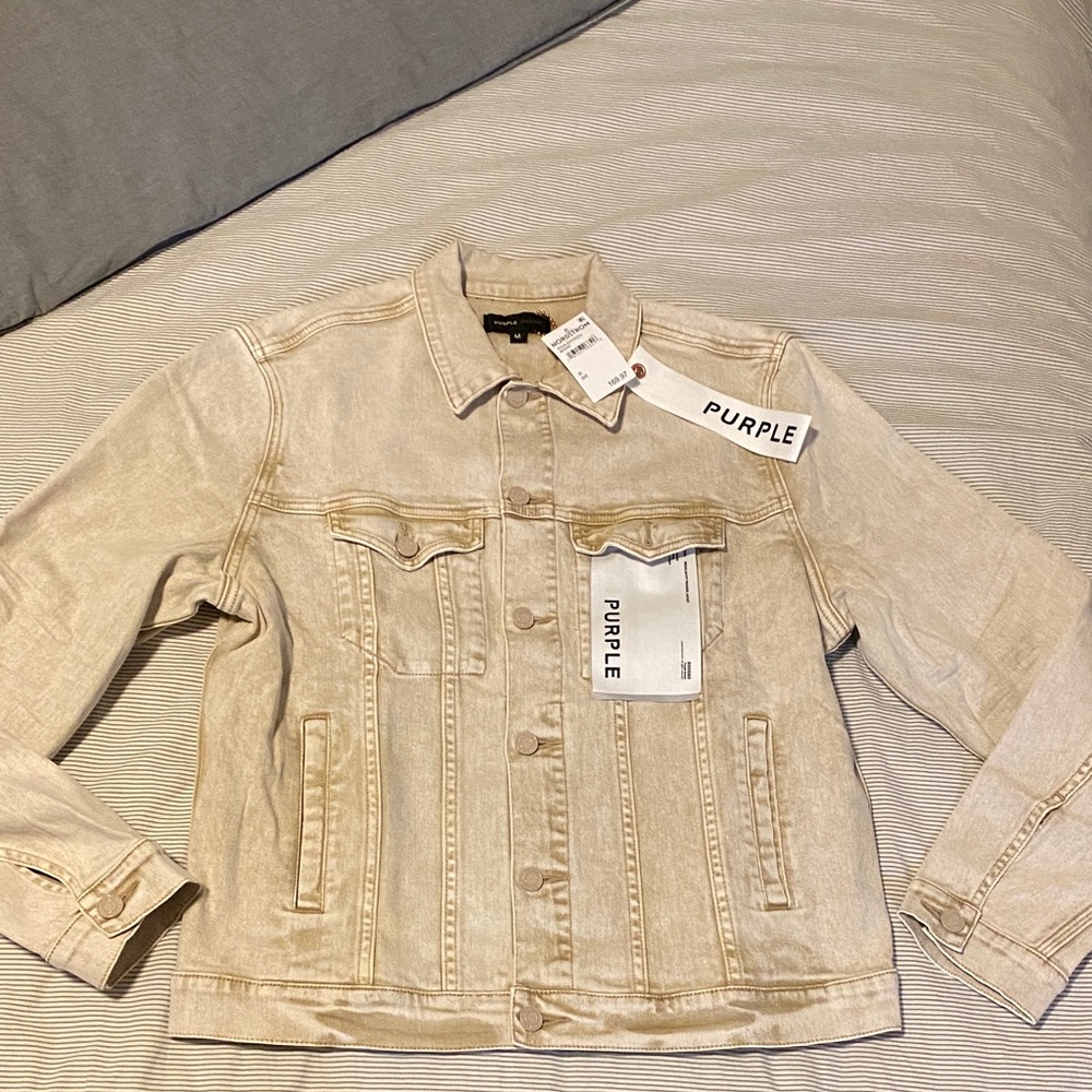 New W/ Tag Purple Brand Men's Tan Denim Jacket M